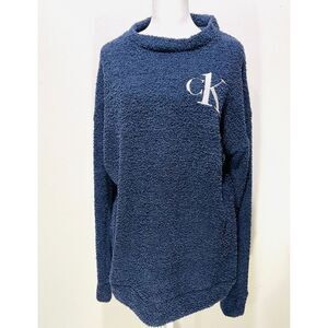 Calvin Klein one sweater big logo navy blue soft comfy casual winterer women's M
